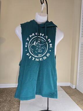 Gymshark green Men's Legacy size Medium Sleeveless Hoodie Drop Arm Athletic